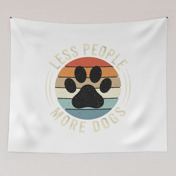Item preview, Less People More Dogs Retro Sunset Paw designed and sold by SiarheiYur.