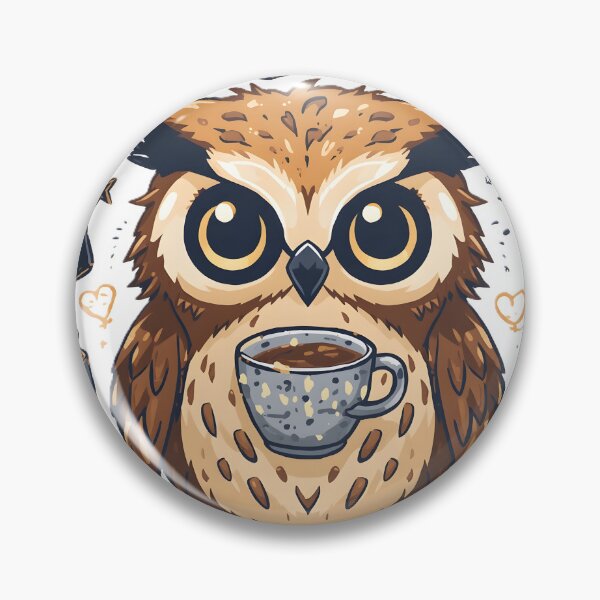 Item preview, Cute Coffee Owl Sticker | Kawaii Owl with Coffee Mug | Cozy Night Owl Café Illustration designed and sold by dreamz-world.