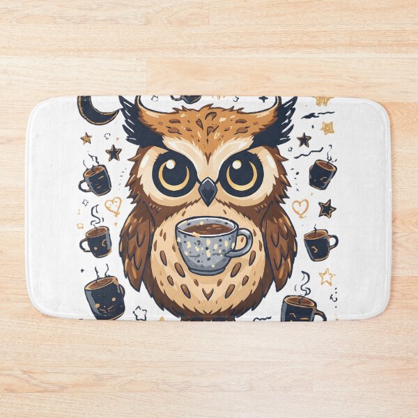 Item preview, Cute Coffee Owl Sticker | Kawaii Owl with Coffee Mug | Cozy Night Owl Café Illustration designed and sold by dreamz-world.