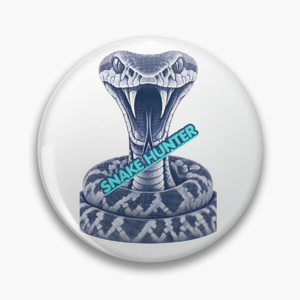 Item preview, Blue Halftone Striking Snake with Hunter Text. designed and sold by NithskeBR.