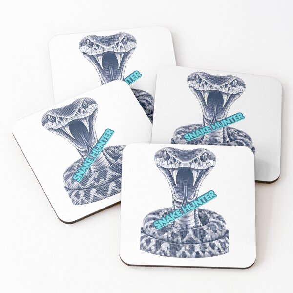 Item preview, Blue Halftone Striking Snake with Hunter Text. designed and sold by NithskeBR.
