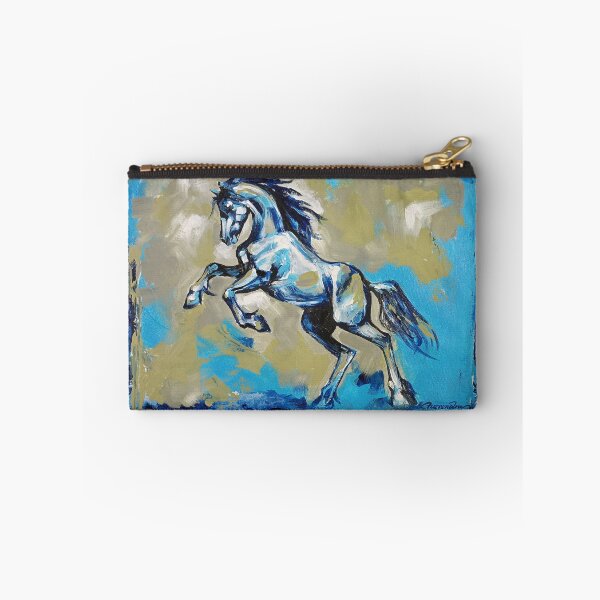 Item preview, Blue Horse Wall Art | Chetak Horse Painting | Abstract Acrylic Horse Art by Herendra Swarup designed and sold by HerendraSwarup.