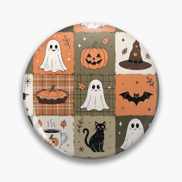 Item preview, Cute Halloween Pattern for Kids with Spooky Ghosts Pumpkins and Black Cats designed and sold by DariaOltes.