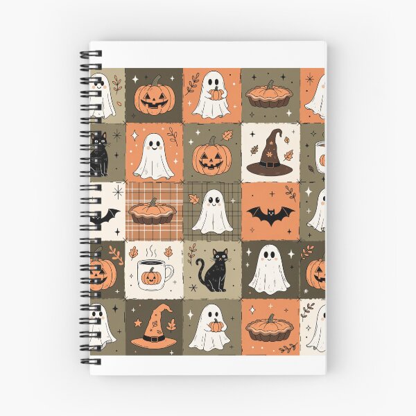 Item preview, Cute Halloween Pattern for Kids with Spooky Ghosts Pumpkins and Black Cats designed and sold by DariaOltes.