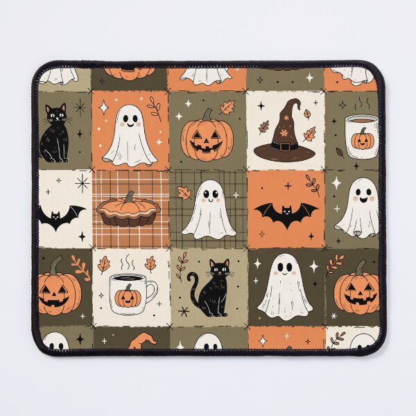 Item preview, Cute Halloween Pattern for Kids with Spooky Ghosts Pumpkins and Black Cats designed and sold by DariaOltes.