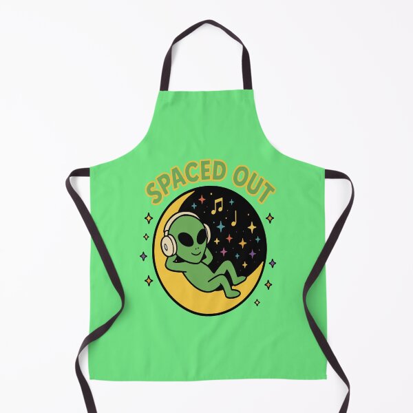 Item preview, Spaced Out - Alien Listening to Music on Crescent Moon designed and sold by Regal Rev.