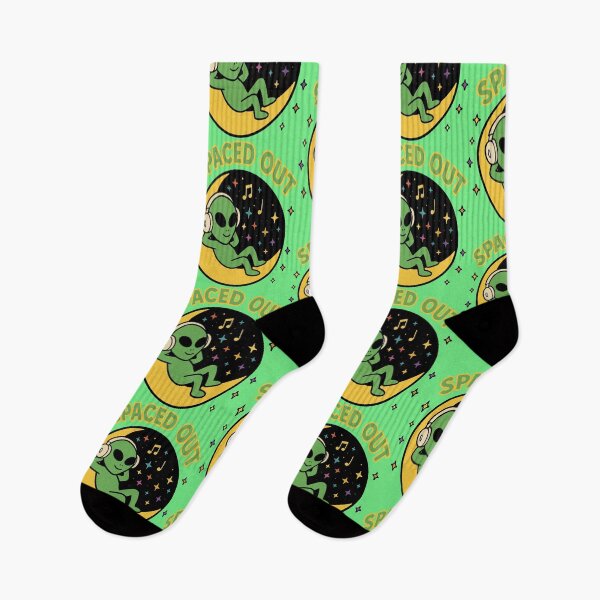 Item preview, Spaced Out - Alien Listening to Music on Crescent Moon designed and sold by Regal Rev.