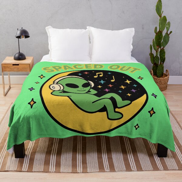 Item preview, Spaced Out - Alien Listening to Music on Crescent Moon designed and sold by Regal Rev.
