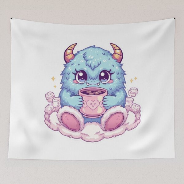 Item preview, Fluffo The Fluffy Monster | Cute Neon Monster Sticker & T-Shirt Design designed and sold by Stylestickers55.