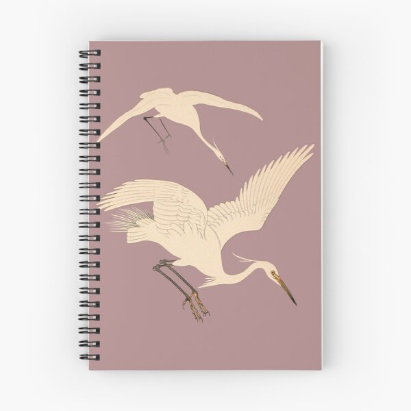 Item preview, Japanese Animal Art - Egret - Modern Ukiyo-e - Japandi, Dusty Pink designed and sold by Black Swallow.