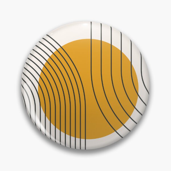 Item preview, Mid Century Modern Arches Boho Geometric Minimalist Line Art in Mustard and Charcoal designed and sold by nineFlorals.