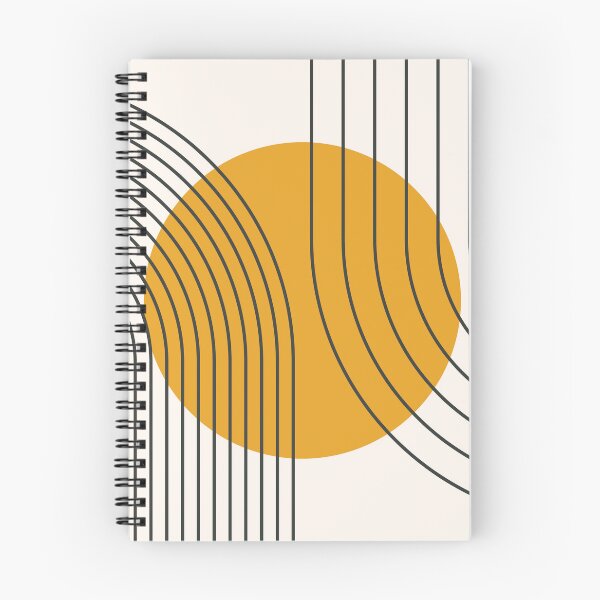 Item preview, Mid Century Modern Arches Boho Geometric Minimalist Line Art in Mustard and Charcoal designed and sold by nineFlorals.