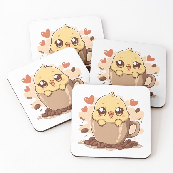 Item preview, Cute Coffee Chick Sticker | Kawaii Baby Chick in Coffee Mug | Adorable Coffee Lover Illustration designed and sold by dreamz-world.