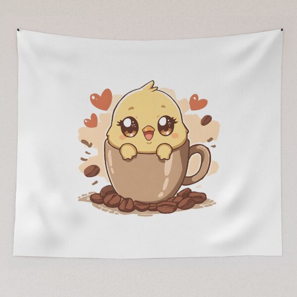 Item preview, Cute Coffee Chick Sticker | Kawaii Baby Chick in Coffee Mug | Adorable Coffee Lover Illustration designed and sold by dreamz-world.