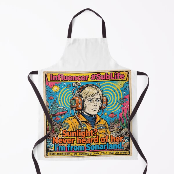 Item preview, Sonarland - Sunlight? Never Heard Of Her - Retro Underwater Comix 1974 | Influencer #SubLife Funny Submarine Sonar Vintage Pop Art Poster designed and sold by Neurospicy Trolls.