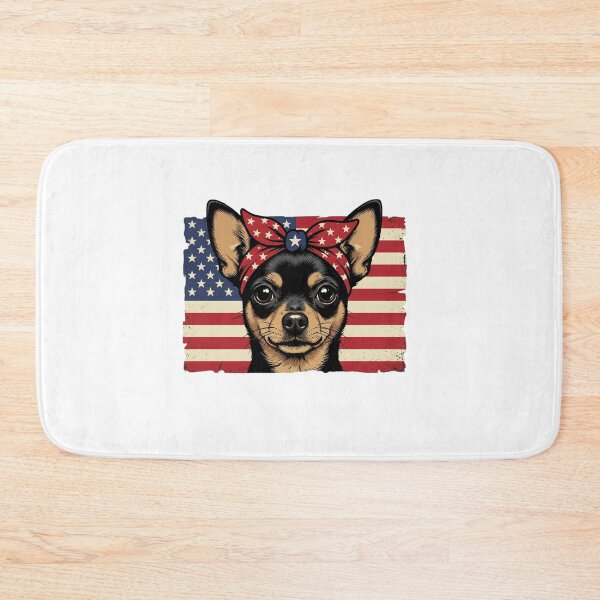 Item preview, Patriotic Chihuahua Bandana American Flag Vintage Art designed and sold by SiarheiYur.