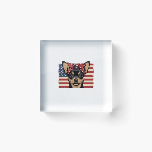 Item preview, Patriotic Chihuahua Bandana American Flag Vintage Art designed and sold by SiarheiYur.