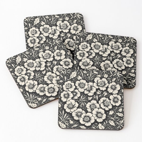 Item preview, Heart-Shaped Camellias | Botanical Linocut Flower designed and sold by Linoluca.