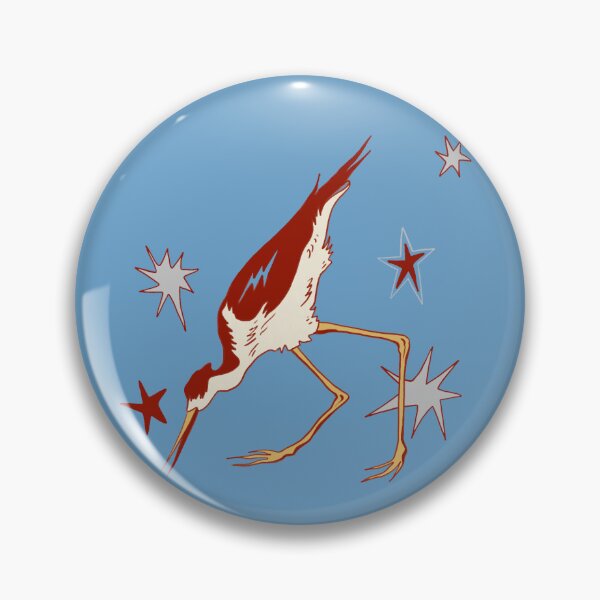 Item preview, Kneeling Crane: Blue, Red, White designed and sold by kelcidraws.