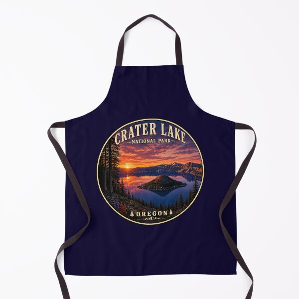 Item preview, Crater Lake National Park Round Badge | Oregon Vintage Travel Patch | Hidden Bigfoot designed and sold by Swanny's Custom T-shirt and Gift Designs.