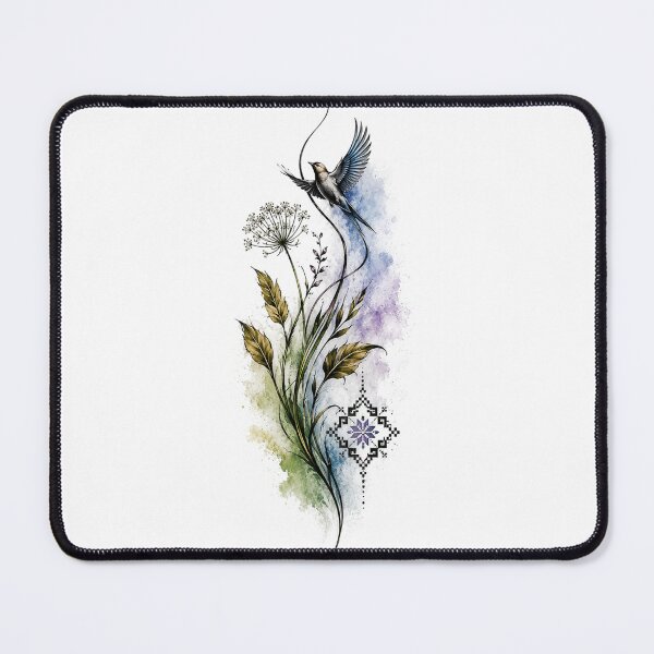 Item preview, Watercolor Hummingbird Botanical Art designed and sold by PetalGarden.