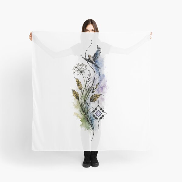 Item preview, Watercolor Hummingbird Botanical Art designed and sold by PetalGarden.