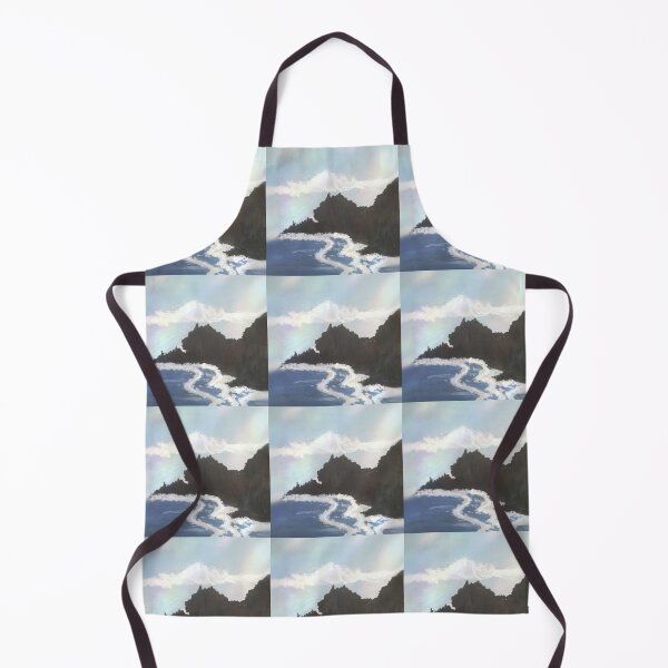Item preview, Ocean Waves and Coastal Mountain Landscape Acrylic Painting designed and sold by ArtBloomDK.