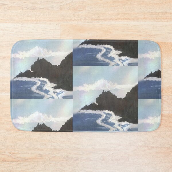 Item preview, Ocean Waves and Coastal Mountain Landscape Acrylic Painting designed and sold by ArtBloomDK.