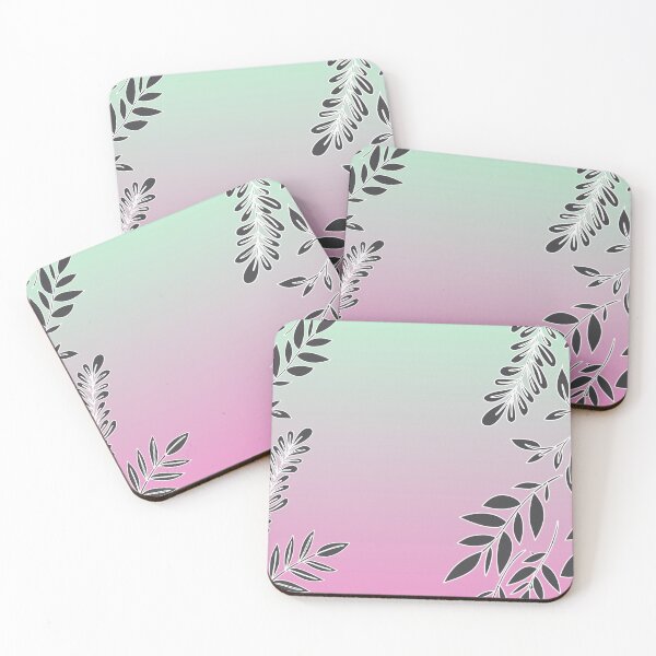 Item preview, Botanical Leaves Pink Green Gradient designed and sold by Sorted and Sweet.
