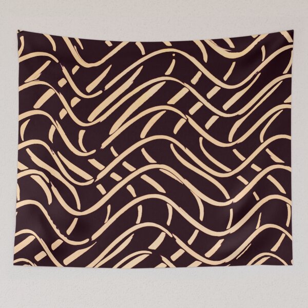 Item preview, Golden Maze – Abstract Wavy Line Pattern in Dark Chocolate Tones designed and sold by BuckaBaby.