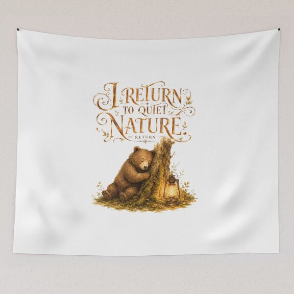 Item preview, I Return To Quiet Nature Vintage Bear Lantern Slow Living designed and sold by AQUILAKREO.