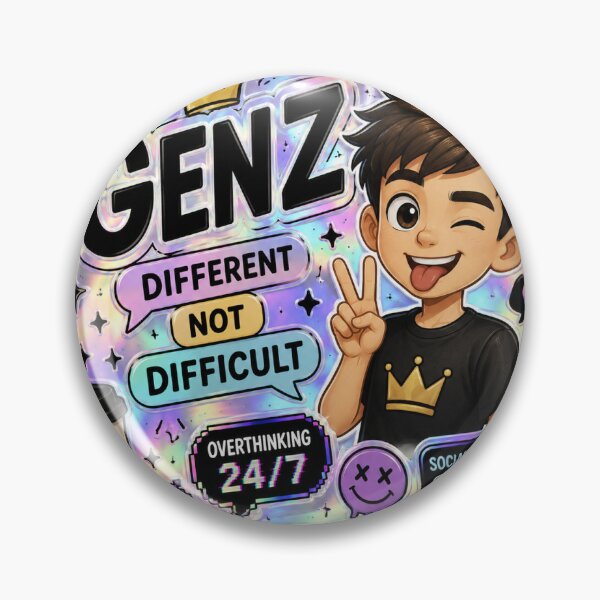 Item preview, Gen Z Different Not Difficult Holographic Sticker | Funny Mental Health Sticker | Cute Laptop Vinyl Decal designed and sold by AdAnd-Aura.