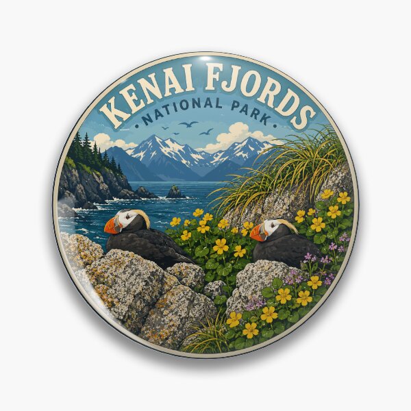 Item preview, Kenai Fjords National Park Retro Design designed and sold by Gideon Emmerich.