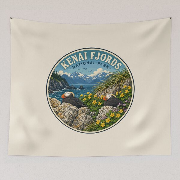 Item preview, Kenai Fjords National Park Retro Design designed and sold by Gideon Emmerich.