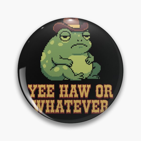 Item preview, Yee Haw Or Whatever - Funny Grumpy Cowboy Frog Pixel Art designed and sold by artistastshirt.