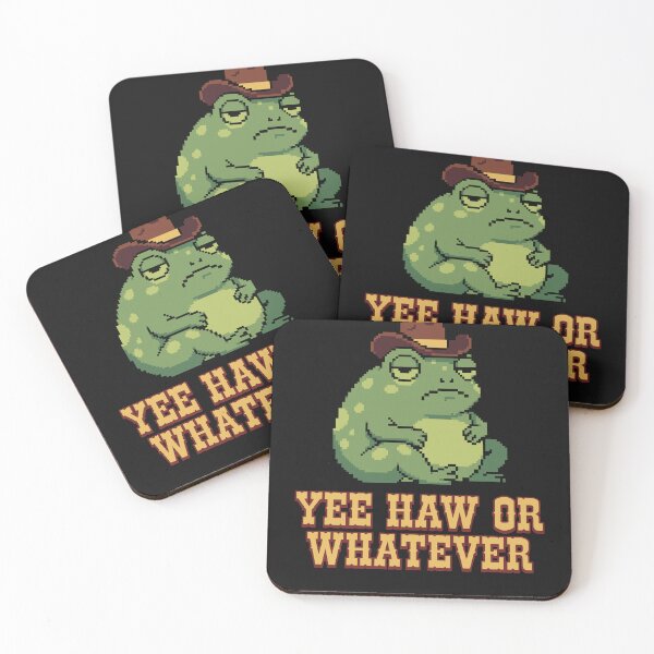 Item preview, Yee Haw Or Whatever - Funny Grumpy Cowboy Frog Pixel Art designed and sold by artistastshirt.