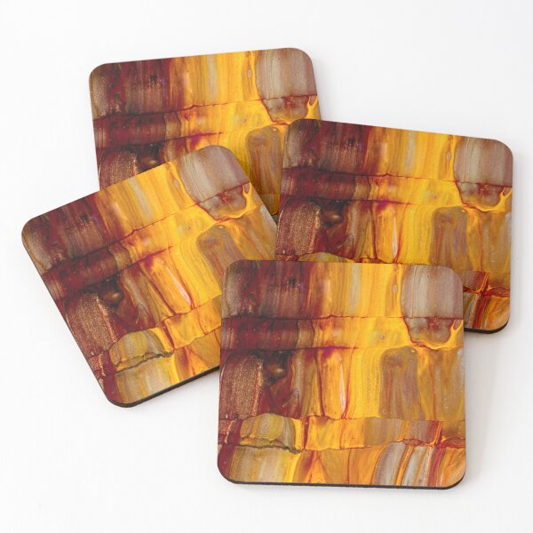 Item preview, Fire Strata – Abstract Layered Amber and Rust Texture Design designed and sold by BuckaBaby.