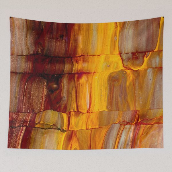 Item preview, Fire Strata – Abstract Layered Amber and Rust Texture Design designed and sold by BuckaBaby.