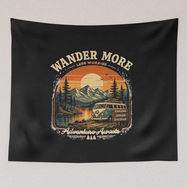 Item preview, Wander More Adventure Awaits Vintage Camper designed and sold by oqr2.