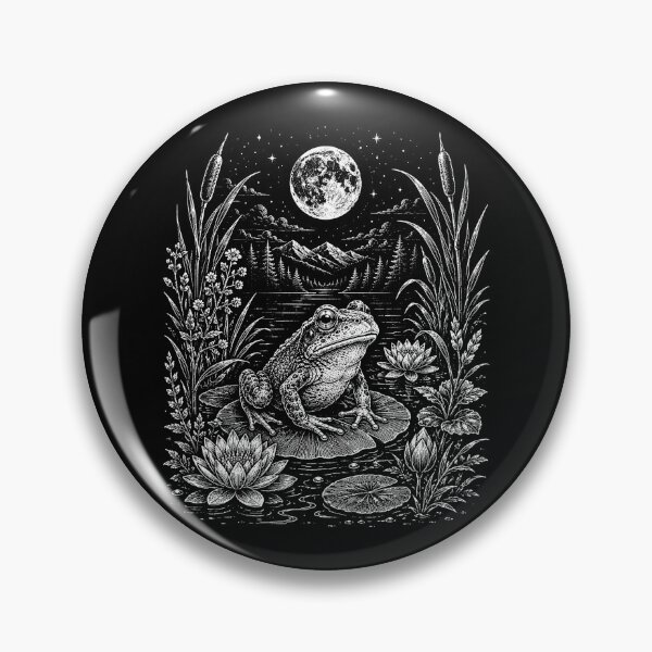 Item preview, Woodland Moonlit Frog on Lily Pad Vintage designed and sold by SOUFIANE1991.