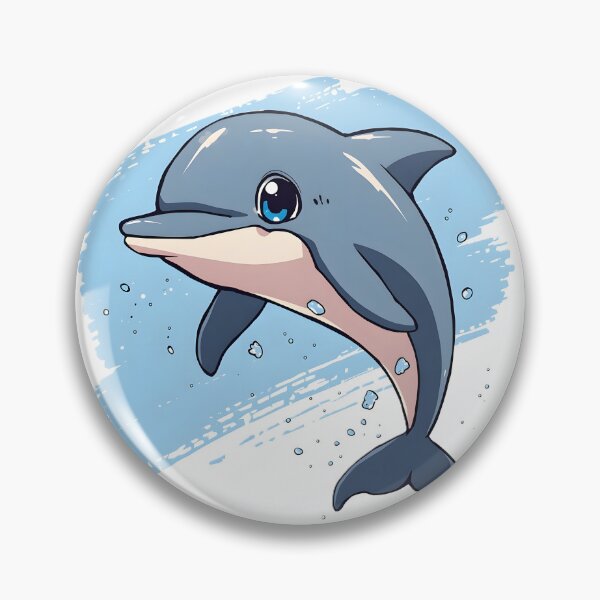 Artikelvorschau, Niedlicher Delfin-Aufkleber | Kawaii-Delfin-Illustration | Bezaubernde Meerestierkunst | Fröhliches Geschenk für Meeresliebhaber entworfen und verkauft von dreamz-world.