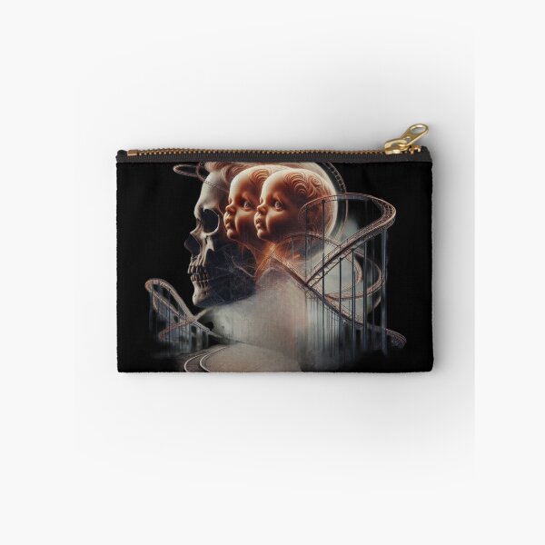 Item preview, Vintage Twin Dolls and Skull Rollercoaster Surreal Art designed and sold by LujziWorld.