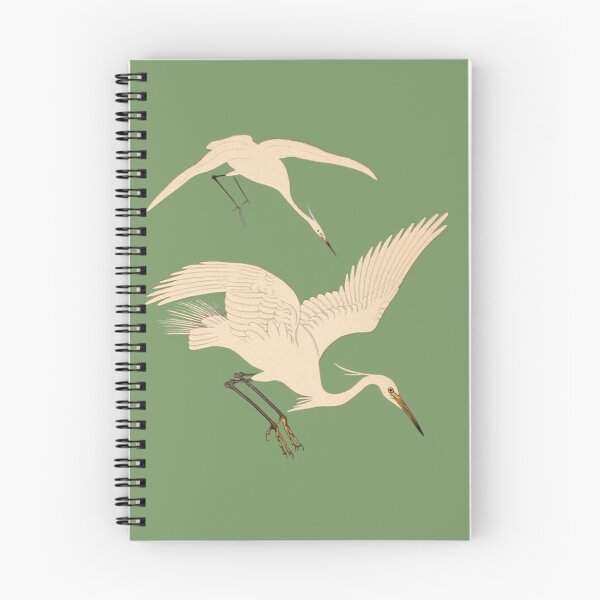Item preview,  Japanese Animal Art - Egret - Modern Ukiyo-e - Japandi, Sage Green designed and sold by Black Swallow.