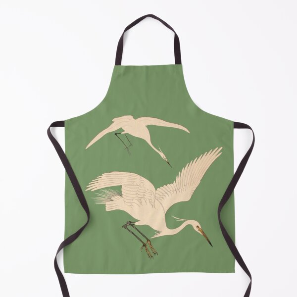 Item preview, Japanese Animal Art - Egret - Modern Ukiyo-e - Japandi, Sage Green designed and sold by Black Swallow.
