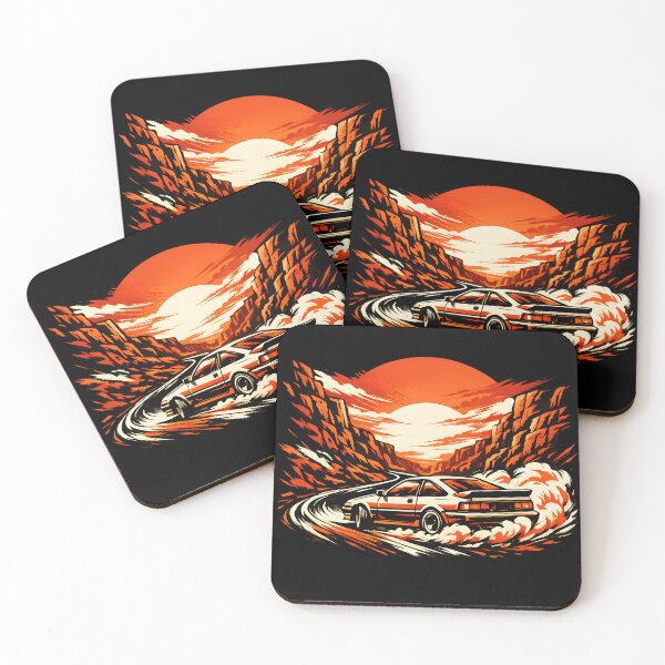 Item preview, Retro Sunset Canyon Racing Sports Coupe Vector T-Shirt Design Vintage Streetwear Screen Print Illustration designed and sold by Alkeira Shop.