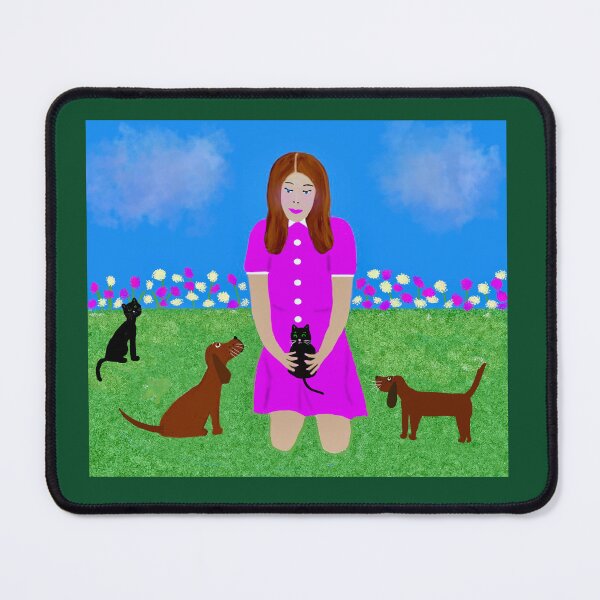 Item preview, Girl in Pink Surrounded by Pets designed and sold by Elaine M Hayward .