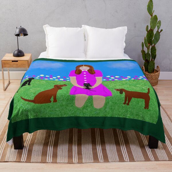 Item preview, Girl in Pink Surrounded by Pets designed and sold by Elaine M Hayward .