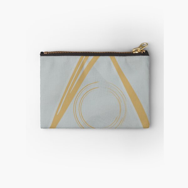 Item preview, Abstract Geometric Balance, Hand-Drawn Gold Triangle and Circle in Fine Art Textile designed and sold by Diseño que alegran tu día.