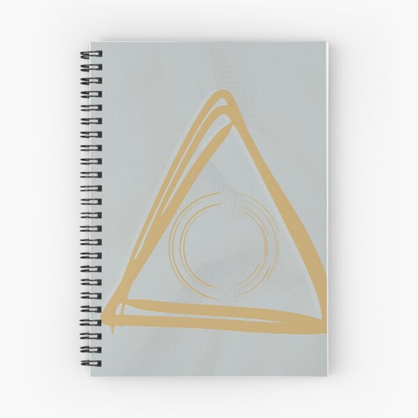 Item preview, Abstract Geometric Balance, Hand-Drawn Gold Triangle and Circle in Fine Art Textile designed and sold by Diseño que alegran tu día.