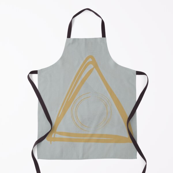 Item preview, Abstract Geometric Balance, Hand-Drawn Gold Triangle and Circle in Fine Art Textile designed and sold by Diseño que alegran tu día.